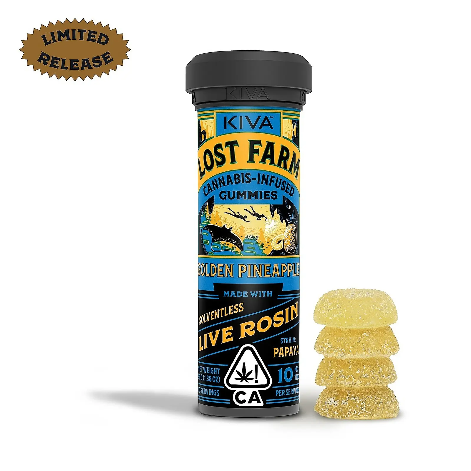 Lost Farm 'Golden Pineapple x Papaya' Live Rosin Gummies